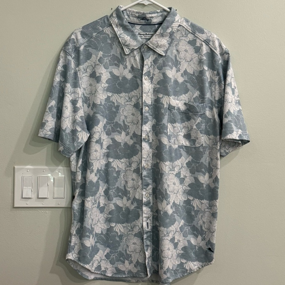 Tommy Bahama Blue and White Floral Shirt